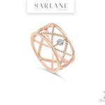 SARLANE Bague-Croisillon-un-diamant-or-rose-ref-PAL-BG302010-2